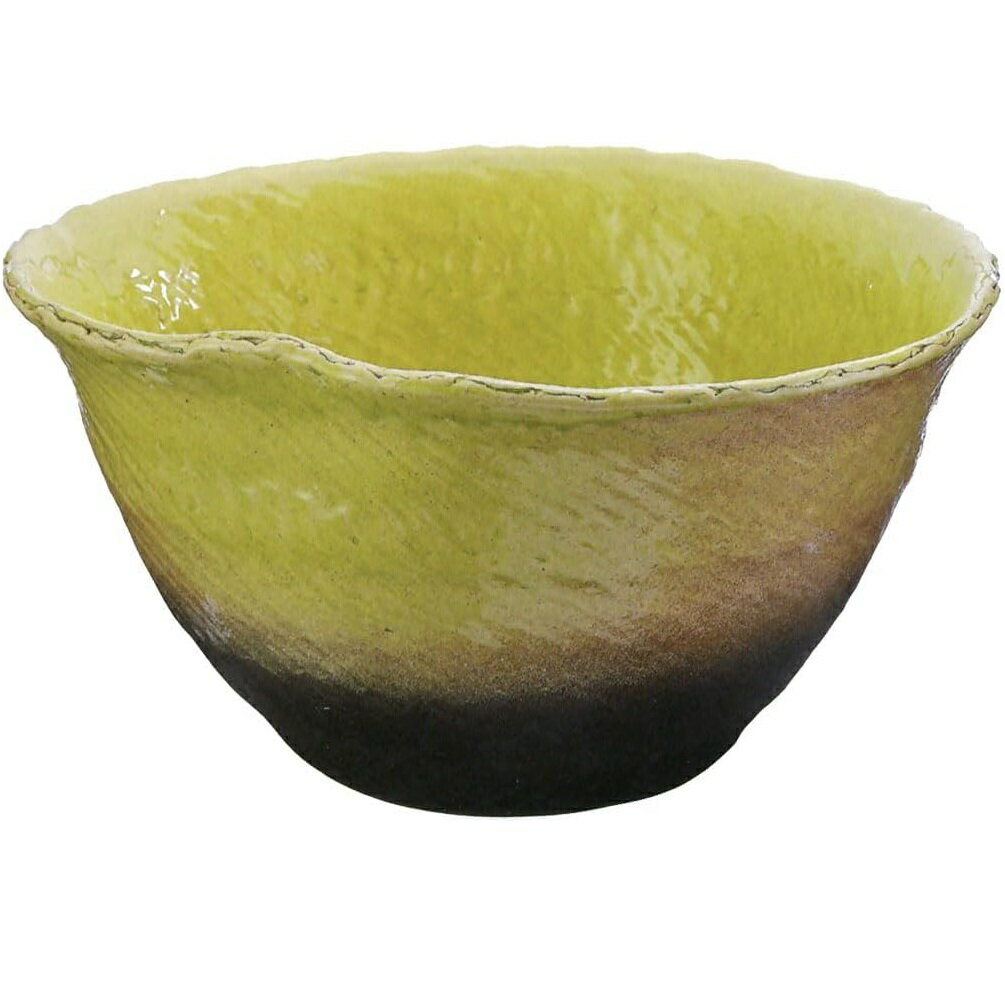 China Bowls - 信楽焼 水鉢・17号 黄釉ひねり水鉢