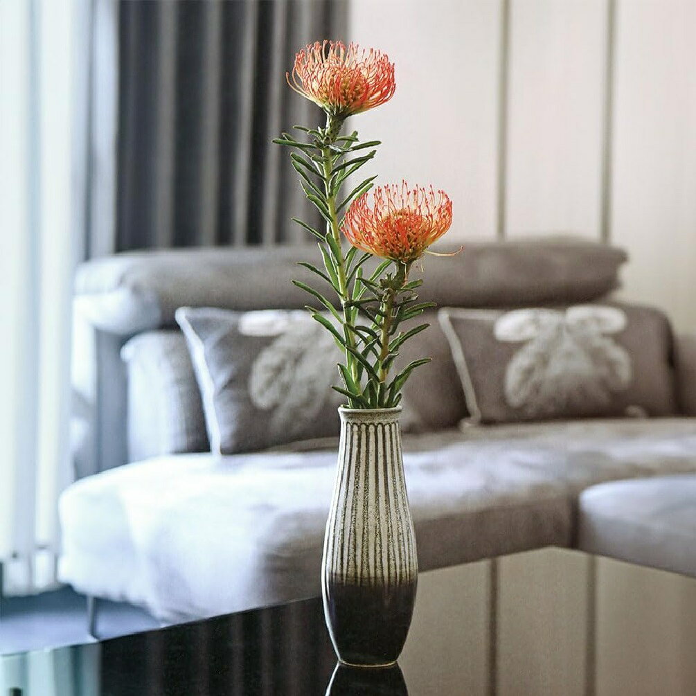 信楽焼 花器 白窯変しのぎ長花入・7号 [2]