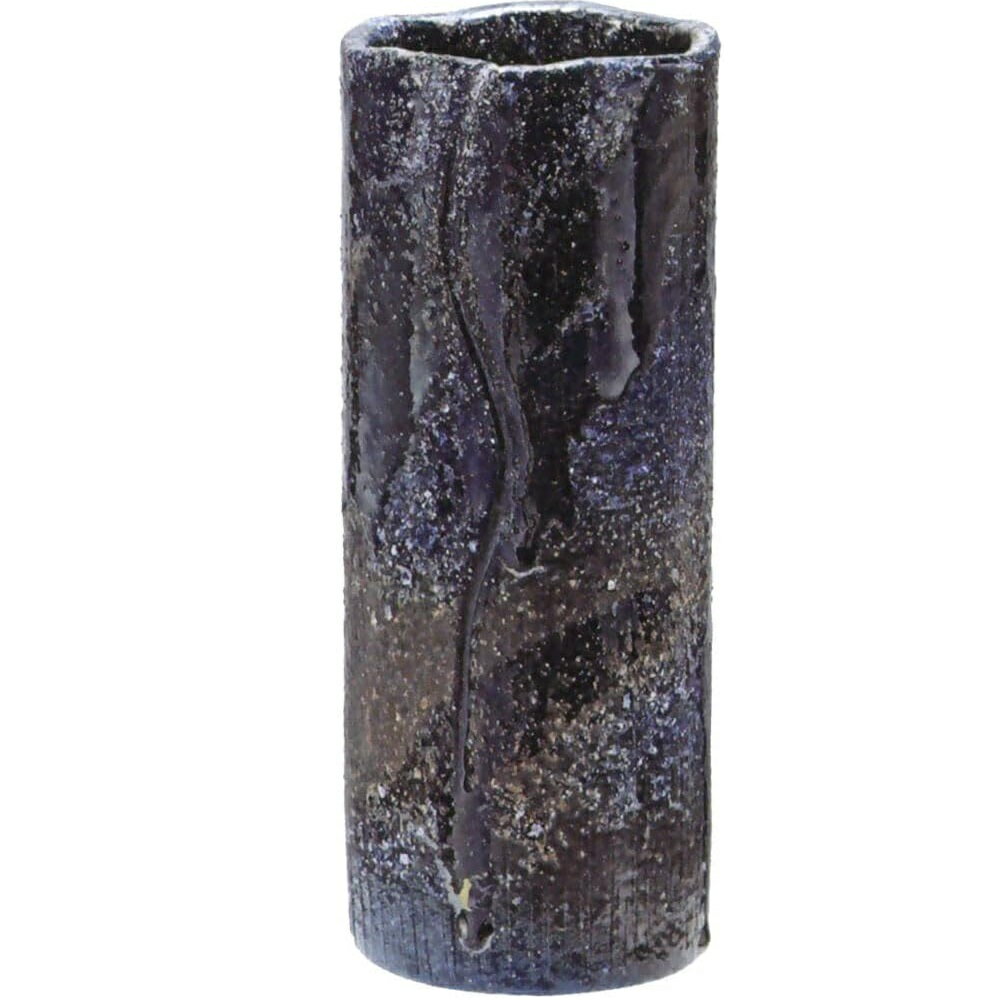 信楽焼 花器 青窯肌寸胴花入・8号