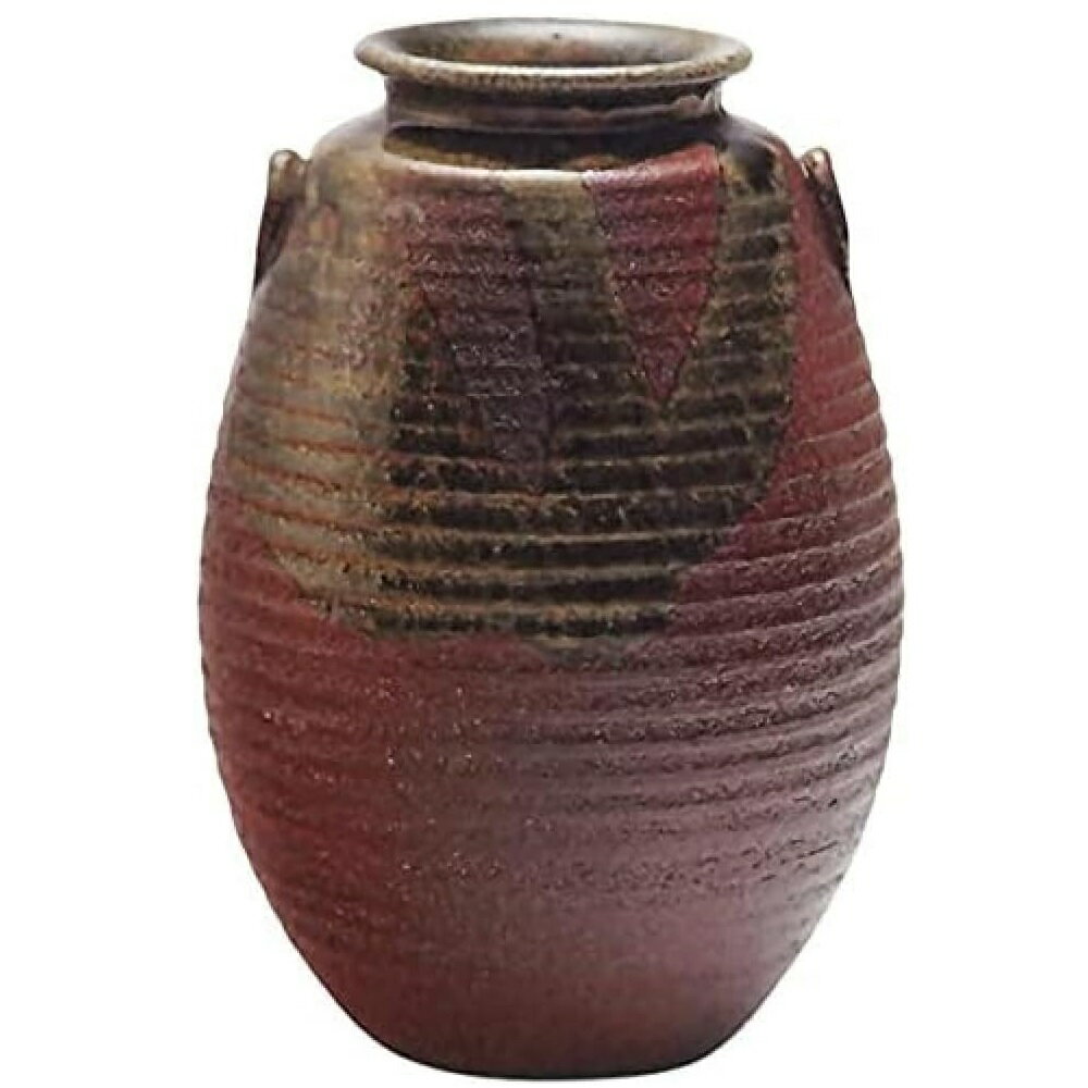 乐天商城 - 信楽焼 花器 緑ビードロ耳付花入・8号