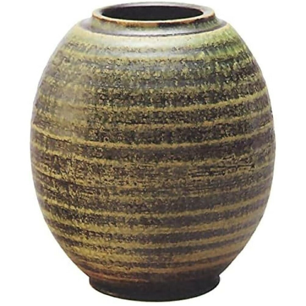 Rakuten - 信楽焼 花器 緑ビードロ花瓶・7号