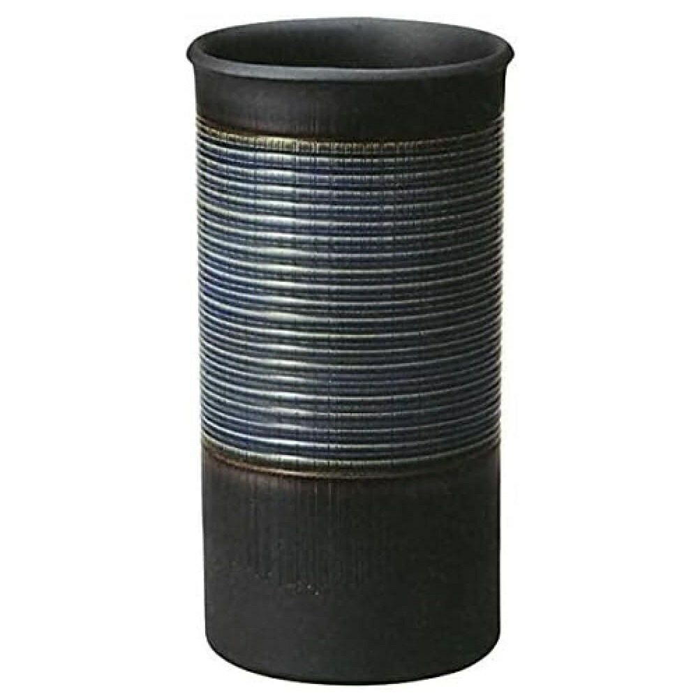 信楽焼 傘立 (青格子目)