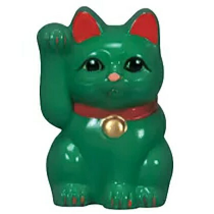 Rakuten - 常滑焼 梅月招き猫 緑福猫（合格招福）(右手) 3号