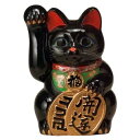 常滑焼 招き猫 梅月 開運黒手長小判猫（右手）15号 高さ：48cm