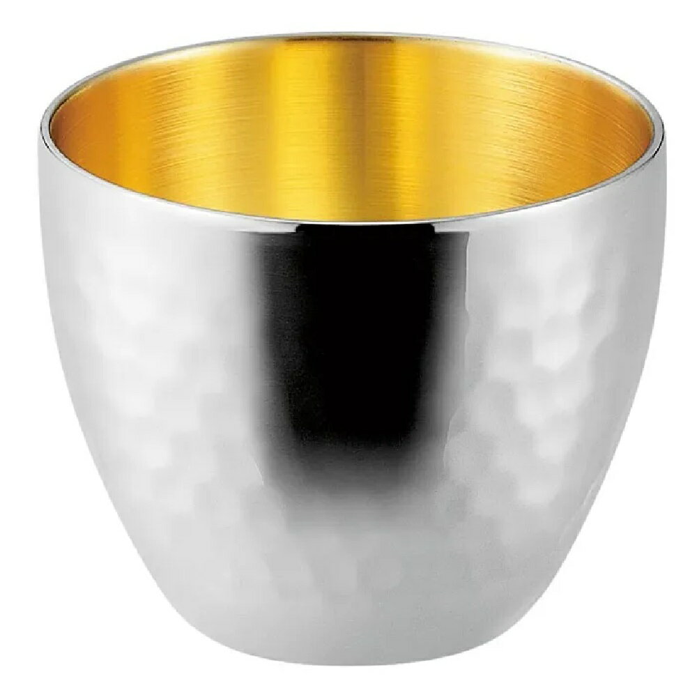 【メイド・イン・ツバメ】SUSCUP鎚 サス鎚目2重ぐい呑み内金(70ml)