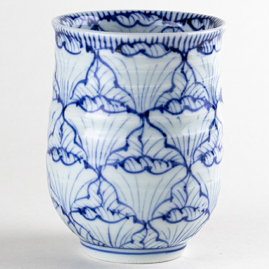 有田焼 花弁紋 手造り湯呑（大）