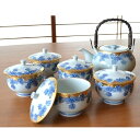 有田焼 金濃一珍菊 汲出しU土瓶茶器揃(木箱入)土瓶・湯飲み×5客