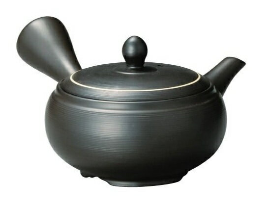 常滑焼急須【深蒸し急須/のぞみ茶こし急須】竹春窯変ツバ丸黄ライン急須