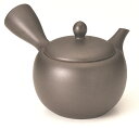 常滑焼急須【さわやか網急須】富仙 黒高丸無地急須 約370cc