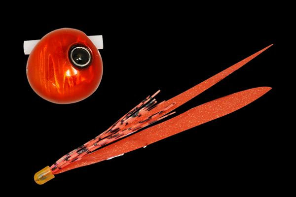 Fly Fishing Accessories - ジャッカル　鉛式　ビンビン玉　スライド　80g　0ッドオレンジ／オレンジゴールドT＋