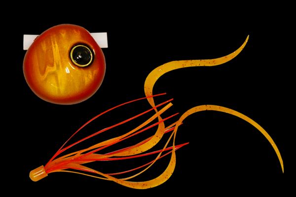 ジャッカル　鉛式　ビンビン玉　スライド　100g　レッドゴールド／エビオレカーリーT＋