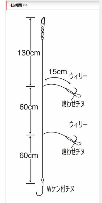 【ネコポス対象品】ササメ針リ D-810 ライトタックルウィリー五目タイプ1 針2号 ハリス2号 2