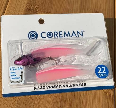 【ネコポス対象品】コアマン VJ−22 バイブレーションジグヘッド 012 ピンクヘッド／泉ナイトSP