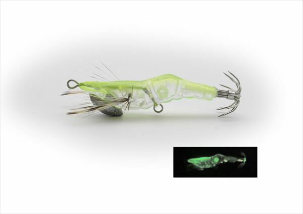 リトルジャック エギ ハネビックススクイッド-35#08 クリアチャートグローグローボール