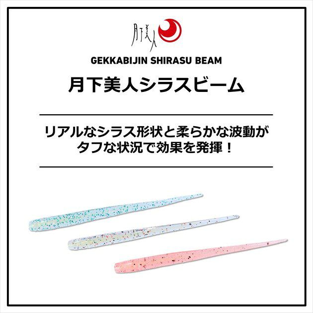 釣具のキャスティング 楽天市場店の【ネコポス対象品】ダイワ ワーム 月下美人 シラスビーム 2.8インチ ブルードットグロー｜アングル2