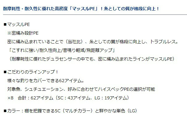 UVF PE デュラセンサーX8+Si2 1号 / 300m の商品画像3枚目