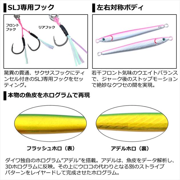 TGベイトスリムSLJ 80g アデルフラッシュブルピン (3)