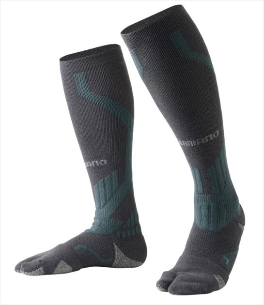シマノ 靴下 SC-010V アングラーサポート ウォーム ソックス 中割れ チャコール M