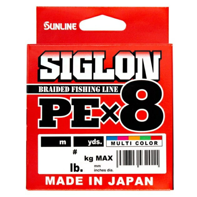 【特価】サンライン ライン SIGLON PE (シグロンPE)×8 150m マルチカラー 0.8号 12lb