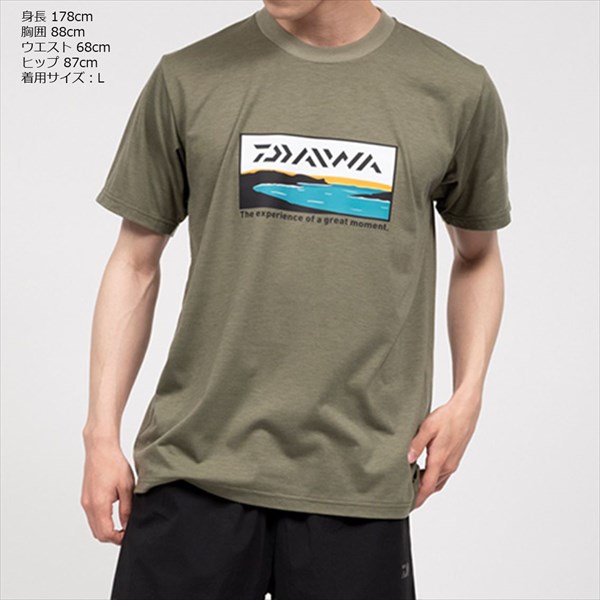 ダイワ ウェア DE-6523 グラフィックTシャツ サーフ アッシュオリーブ L 2