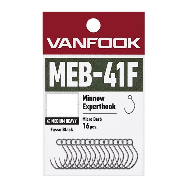 ヴァンフック シングルフック MEB-41F ミノーエキスパート ミディアムヘビー マイクロバーブ #6