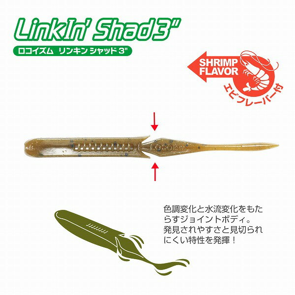 ティムコ ワーム ロコイズム リンキンシャッド3 161NS シラウオSP
