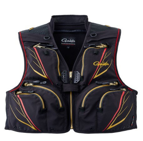 がまかつ フィッシングベスト GM2328 ショートハーフメッシュベスト ブラック 3L