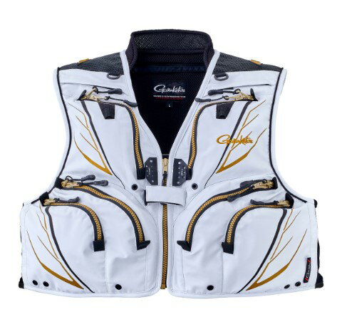 がまかつ フィッシングベスト GM2328 ショートハーフメッシュベスト ホワイト LL