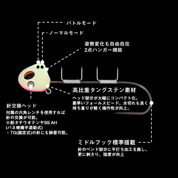ダイワ 仕掛け 船タチウオテンヤSS 40号 TG 紫イエローグローゼブラ 3