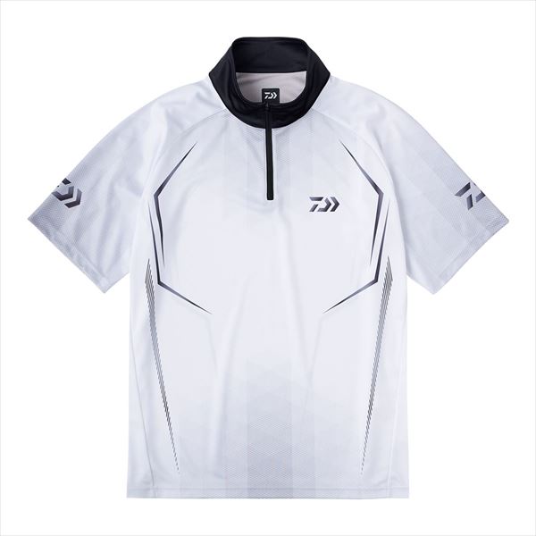 ハイネック仕様で夏場の釣りを快適にサポート。UVケアと吸水速乾を両立した快適素材。首まわりの日焼けを軽減するハイネック仕様。濡れた状態での脱ぎ着のしやすさと軽量性を兼ね備えたハーフジップタイプ。サイズ：Mカラー：ホワイト素材：ポリエステル100％ ※実物と色が違って見える場合があります。あらかじめご了承下さい。