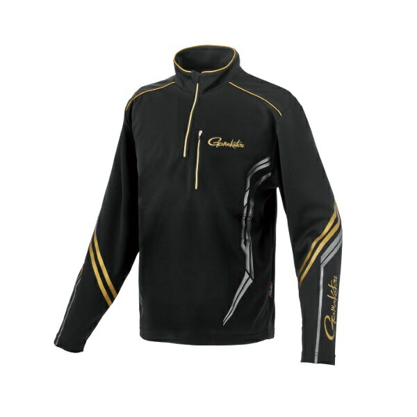 がまかつ ウェア GM3778 UDジップシャツ ブラック/ゴールド L