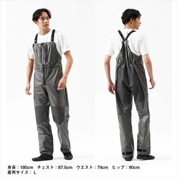 ダイワ レインウェア DR-2325P スプレーコートレインビブパンツ グレー L 3