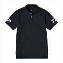 ダイワ ウェア DE-7925 半袖ポロシャツ ブラック×ホワイト 2XL