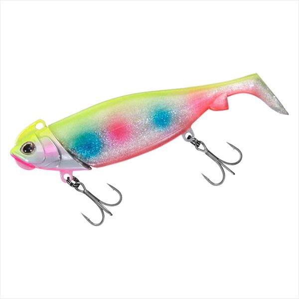 シーバス専用バイブレーションジグヘッド＋ワームセット「SBロデム」に、フラットサイドシャッドモデルが登場！シーバスがサッパ・コノシロを偏食している時、ビッグベイトパターンでの中〜底層狙いに有効！●ジグヘッド及びソフト樹脂ボディの背を高くすることでボディから発するバイブレーション波動＆視覚アピールが強くなり、バタバタテールスイングとの融合によりベイトが多いとき、大きいときでも存在をアピール可能。●水鳥の足ヒレ形状からヒントを得た「ダックフィンテール」を搭載。その独特の形状は水 つかみが良く振り子状に大きく左右にスイングする為、強いバイブレーション＆ロールアクションを発生。●ヘッド前方下部のブレード（ボトムタッチセンサー）により着低感度が向上。大型リング＆スナップに対応した大口径ヘッドアイ、リングアイ ●リヤフックのボディ絡みを防止する、リヤフックホルダー搭載。全長：3.7inch入数：1重量（g）：30素材：塩ビ標準装備フック：#6トレブル標準装備リング：#3 ※実物と色が違って見える場合があります。あらかじめご了承下さい。