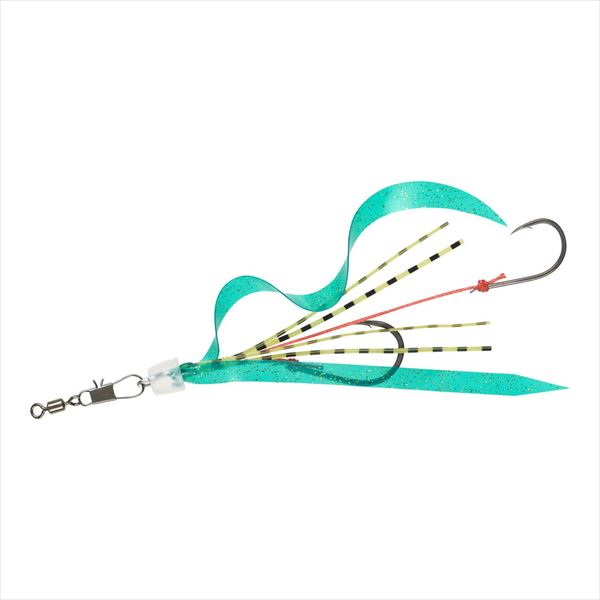 【スーパーセール限定店内企画 ポイントバック最大P10倍+対象商品P10倍】ダイワ テンヤ 紅牙遊動テンヤSS替え針エビラバ シングルカーリー グリーン