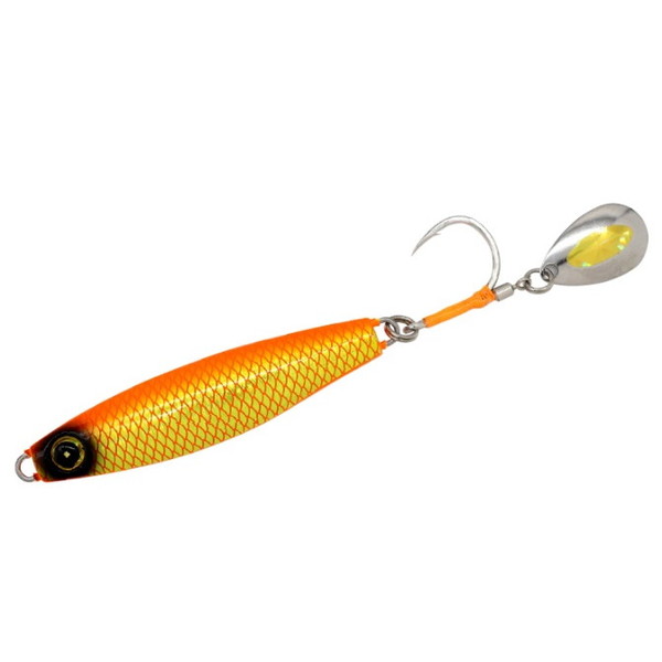 カンタン巻くだけキャスティングジグ ジャックアイ サワラスピン2 40g リアル魚鱗蛍光オレキン