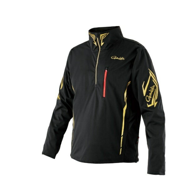 がまかつ ウェア GM3794 プルオーバージップシャツ ブラック×ゴールド L