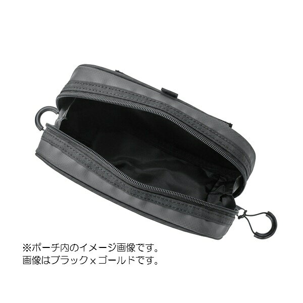 がまかつ タックルバッグ GM2610 アディショナルポーチ ブラック/ゴールド 横型 M
