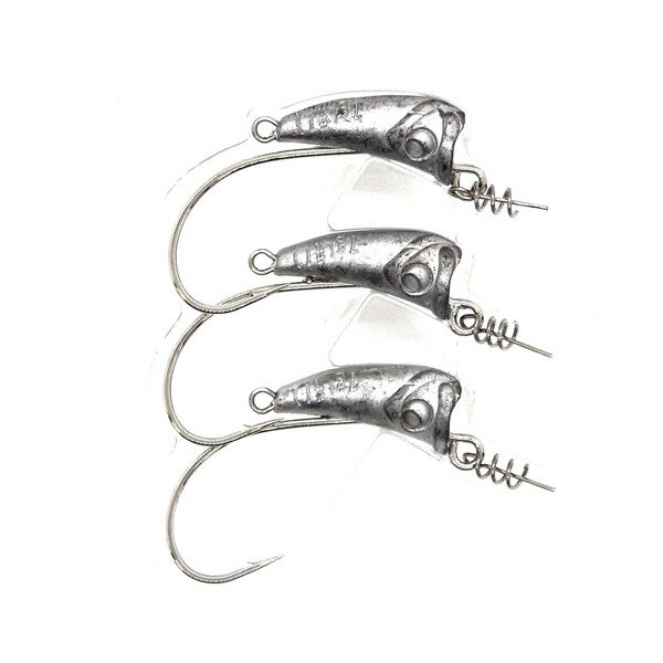 ターゲットに口を使わせるよう、フロントからアンダーにかけ、ザグリ加工でフォールスピードを可能な限り抑制!! また、フッキング率UPの為、スイミング時には水平姿勢キープでフォール＆スイミングの釣り共にカバー。 ワームキーパー付属で、ワームのズ...