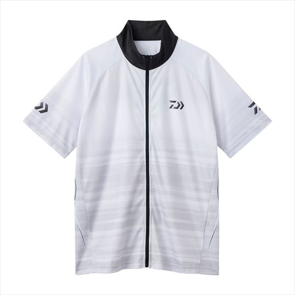 夏場の釣りを快適にサポート。吸水速乾性、UVケア（UPF40）を兼ね備えた快適素材。首周りの日焼けを軽減するハイネック仕様。濡れた状態でも脱ぎ着しやすいフルジップオープンタイプ。サイズ：XLカラー：ホワイト ※実物と色が違って見える場合があります。あらかじめご了承下さい。