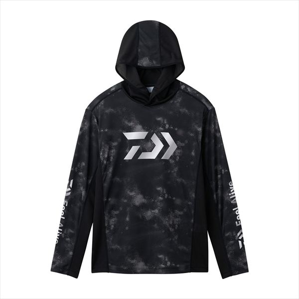 ダイワ ウェア DE-3726 ボートゲームフーディーシャツ ブラックヘイズカモ 2XL