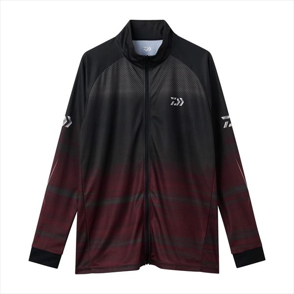 ダイワ ウェア DE-7326 ロングスリーブ ドライシャツ フルジップ レッド 2XL