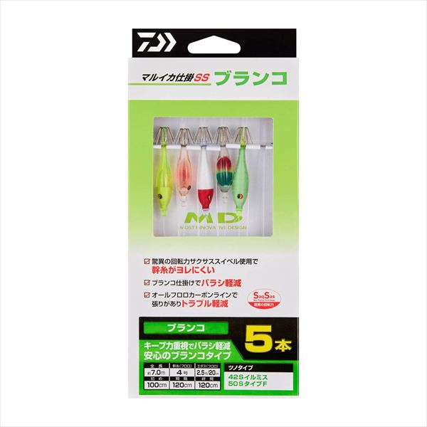 ダイワ 仕掛け マルイカ仕掛SS ブランコ5本...