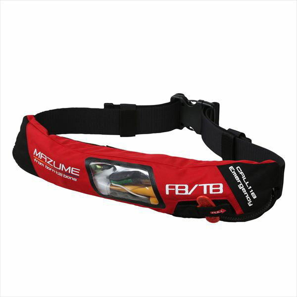 【予約品】MZLJ-898 mazume インフレータブルウエストSP(国土交通省認定 小型船舶用救命胴衣TYPE-A) レッド フリー 【4月下旬頃発売予定 ※他商品同時注文不可】