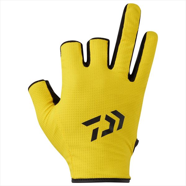 ダイワ 手袋 DG-6425 吸水速乾グローブ 3本カット イエロー L
