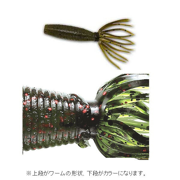 スミス ワーム ベビーファットイカ ウォーターメロン/ブラック&スモールレッドフレーク