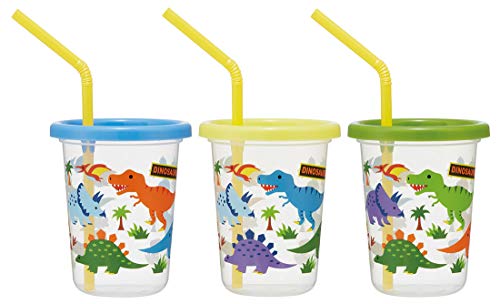 【送料無料】スケーター ストロー付 タンブラー 3個 ディノサウルス 日本製 230ml SIH2ST-A