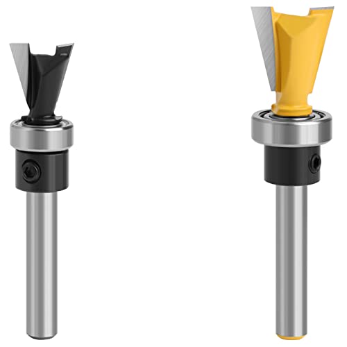 【送料無料】Bestgle2本アリ錐ビット6.35mm軸 超硬刃ルータービット 電動トリマー用ビットアリ溝式ルー..