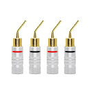 【送料無料】CERRXIAN 曲面、純銅、ハンダフリー、ネジ留め式、2 mmピン型オーディオバナナプラグ、スピーカーケーブルバナナクリッププラグ、スピーカーケー...