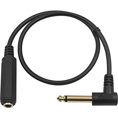 【送料無料】Duttek 6.35mm ステレオプラグ オス - メス ケーブル、90度 L型6.35mm モノ オーディオケーブルステレオコード 延長コード 楽器用ケーブルTS ストレート to L 型プラグ 50CM